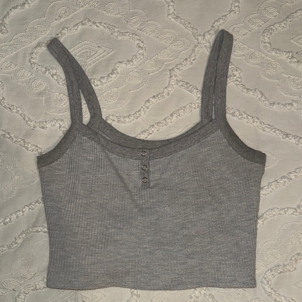 Gray Ribbed Tank Top (Pacsun)